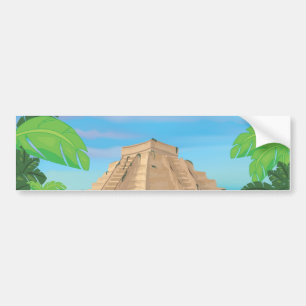 Aztec Pyramid Bumper Sticker