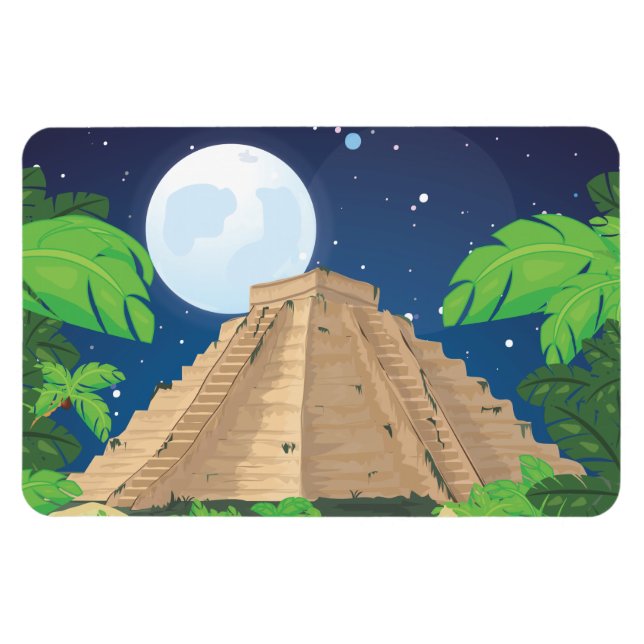 Aztec Pyramid cartoon landscape Magnet (Horizontal)
