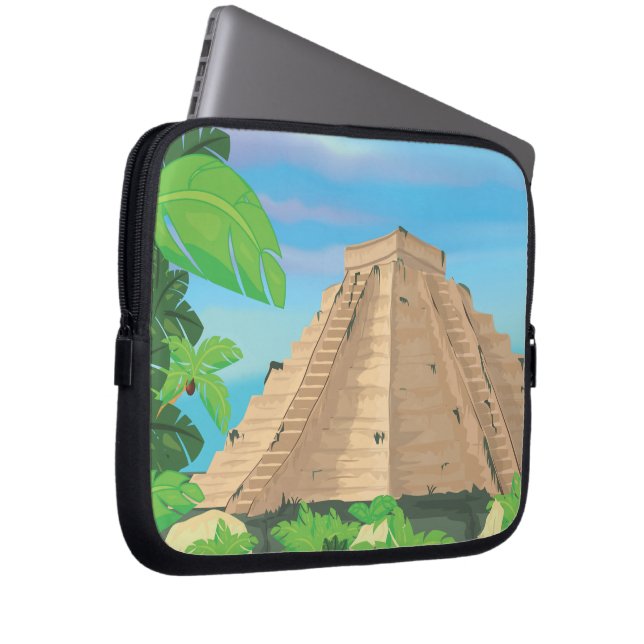 Aztec Pyramid Laptop Sleeve (Front Right)