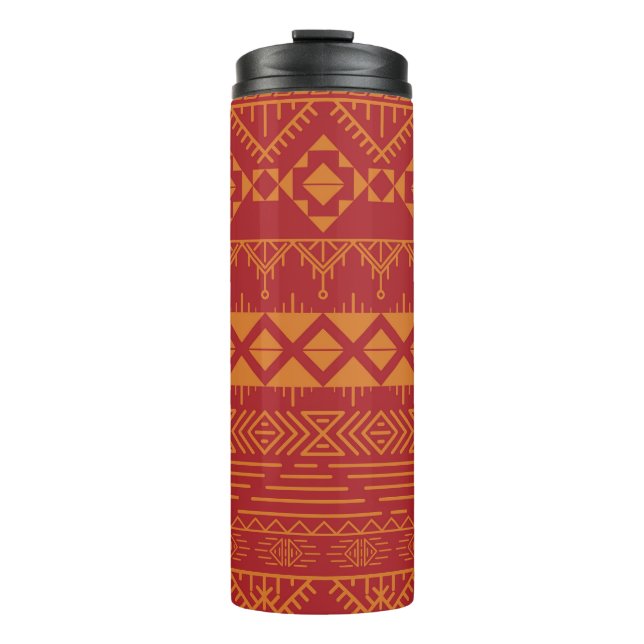 Aztec Retro: Vintage Pattern Design. Thermal Tumbler (Front)