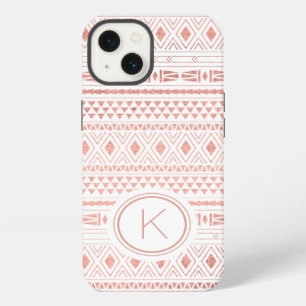Aztec Rose Gold Geometric Monogram iPhone 13 Case
