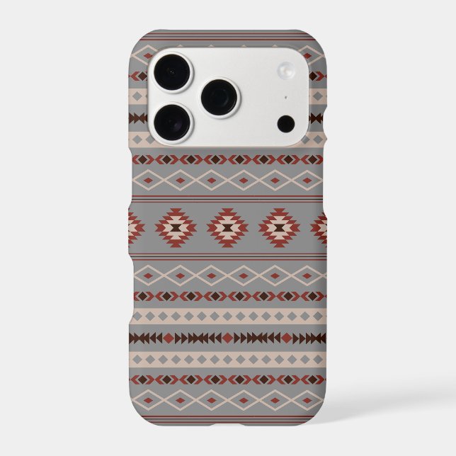 Aztec Rust Cream Brown Gray Mixed Motifs Pattern (Back)