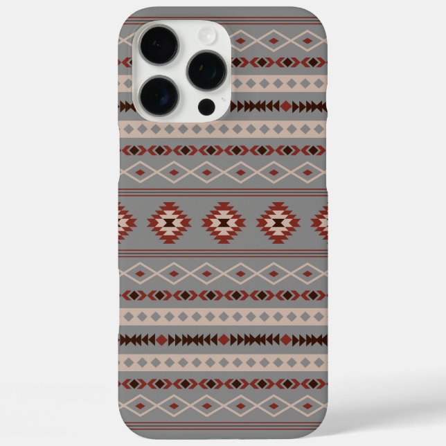 Aztec Rust Cream Brown Grey Mixed Motifs Pattern Case-Mate iPhone Case (Back)