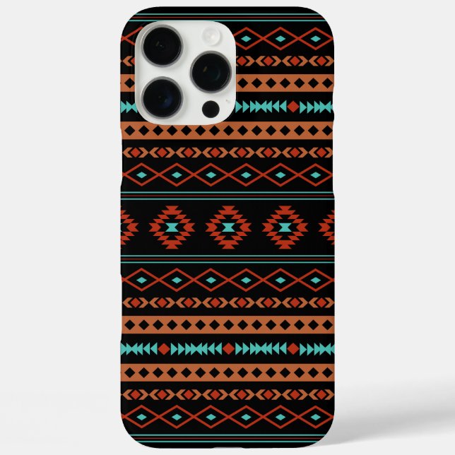 Aztec Rusts Teal Black Mixed Motifs Pattern Case-Mate iPhone Case (Back)