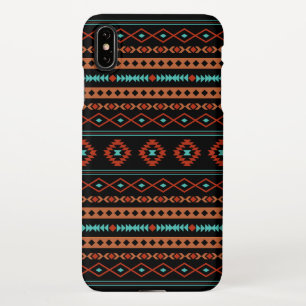 Aztec Rusts Teal Black Mixed Motifs Pattern iPhone Case