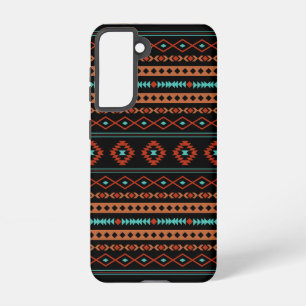 Aztec Rusts Teal Black Mixed Motifs Pattern Samsung Galaxy Case