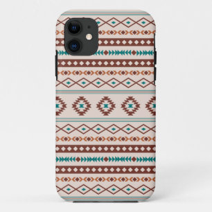 Aztec Rusts Teal Cream Mixed Motifs Pattern iPhone 11 Case