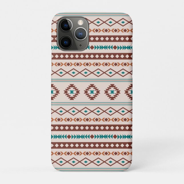 Aztec Rusts Teal Cream Mixed Motifs Pattern Case-Mate iPhone Case (Back)