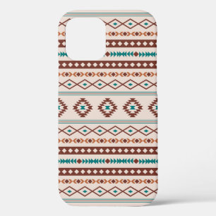 Aztec Rusts Teal Cream Mixed Motifs Pattern iPhone 12 Case