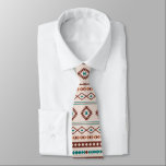 Aztec Rusts Teal Cream Mixed Motifs Pattern Tie<br><div class="desc">Aztec influenced mixed motifs pattern in rusts and teal detail on a cream colour background.</div>