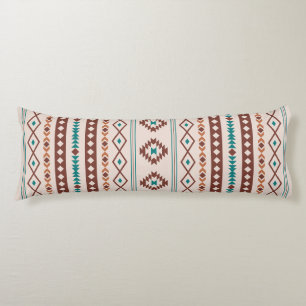 Aztec Rusts Teal Cream Mixed Motifs V Pattern Body Cushion