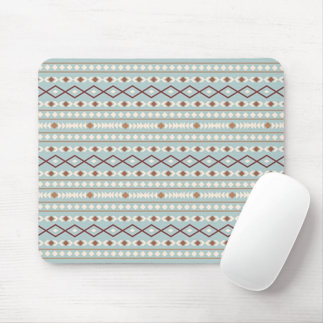 Aztec Shapes H Pattern Rusts Cream Teal-Blue Mouse Pad (With Mouse)