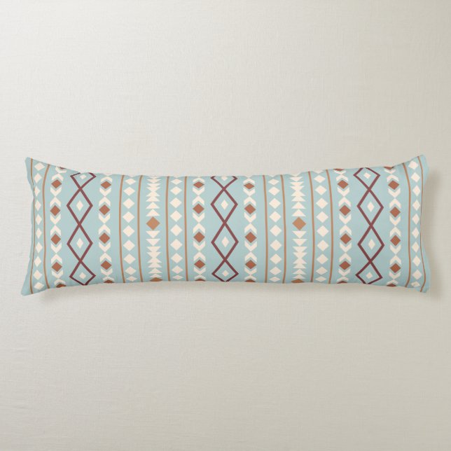Aztec Shapes Lg V Pattern Rusts Cream Teal-Blue Body Cushion (Front)