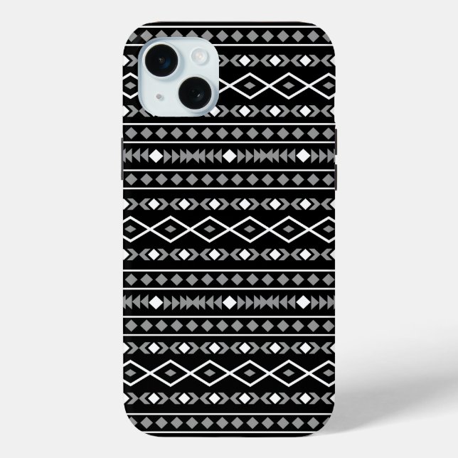 Aztec Shapes Pattern Grey White Black Case-Mate iPhone Case (Back)