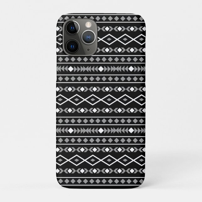 Aztec Shapes Pattern Grey White Black Case-Mate iPhone Case (Back)