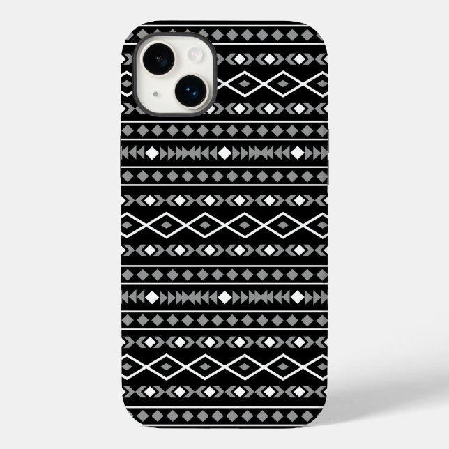 Aztec Shapes Pattern Grey White Black Case-Mate iPhone Case (Back)