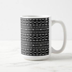 Aztec Shapes Pattern Grey White Black Coffee Mug