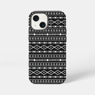 Aztec Shapes Pattern Grey White Black iPhone 13 Mini Case