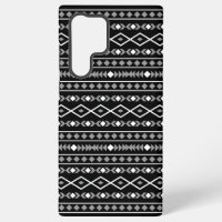 Aztec Shapes Pattern Grey White Black