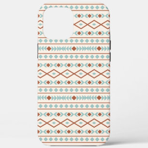 Aztec Shapes Pattern Rust Teal Cream iPhone 12 Pro Max Case