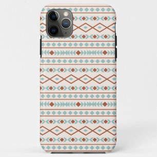 Aztec Shapes Pattern Rust Teal Cream iPhone 11 Pro Max Case