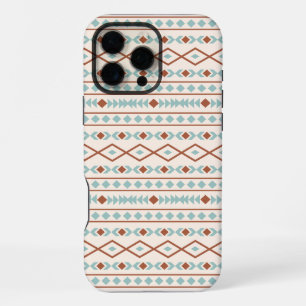 Aztec Shapes Pattern Rust Teal Cream iPhone 16 Pro Max Case