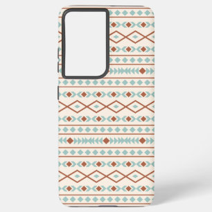 Aztec Shapes Pattern Rust Teal Cream Samsung Galaxy Case