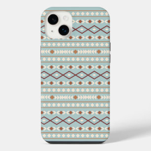 Aztec Shapes Pattern Rusts Cream Teal-Blue iPhone 14 Plus Case