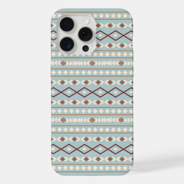Aztec Shapes Pattern Rusts Cream Teal-Blue iPhone Case (Back)