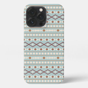 Aztec Shapes Pattern Rusts Cream Teal-Blue iPhone 13 Pro Case