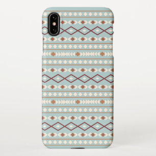Aztec Shapes Pattern Rusts Cream Teal-Blue iPhone Case