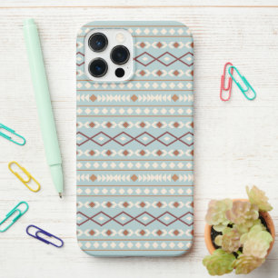 Aztec Shapes Pattern Rusts Cream Teal-Blue iPhone 12 Pro Max Case