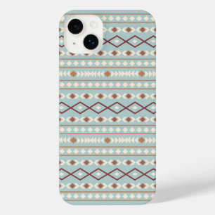 Aztec Shapes Pattern Rusts Cream Teal-Blue iPhone 14 Plus Case