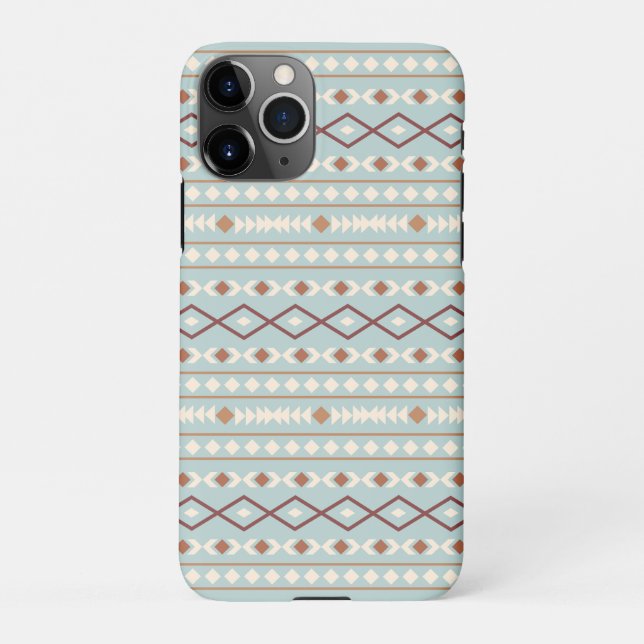 Aztec Shapes Pattern Rusts Cream Teal-Blue iPhone Case (Back)