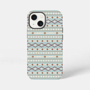 Aztec Shapes Pattern Rusts Cream Teal-Blue iPhone 13 Mini Case