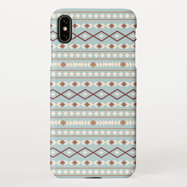 Aztec Shapes Pattern Rusts Cream Teal-Blue iPhone Case (Back)