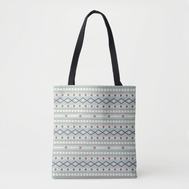 Aztec Shapes Pattern Rusts Cream Teal-Blue Tote Bag (Front)