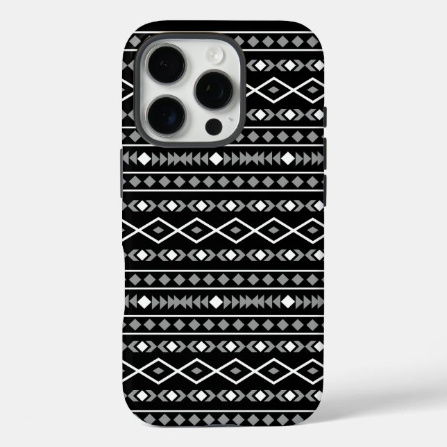 Aztec Shapes Pattern White Grey Black Case-Mate iPhone Case (Back)