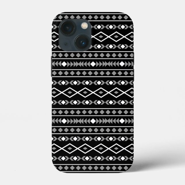 Aztec Shapes Pattern White Grey Black Case-Mate iPhone Case (Back)