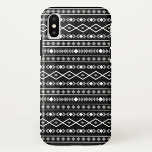 Aztec Shapes Pattern White Grey Black iPhone X Case