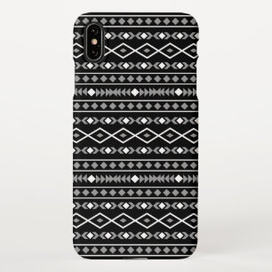 Aztec Shapes Pattern White Grey Black iPhone Case