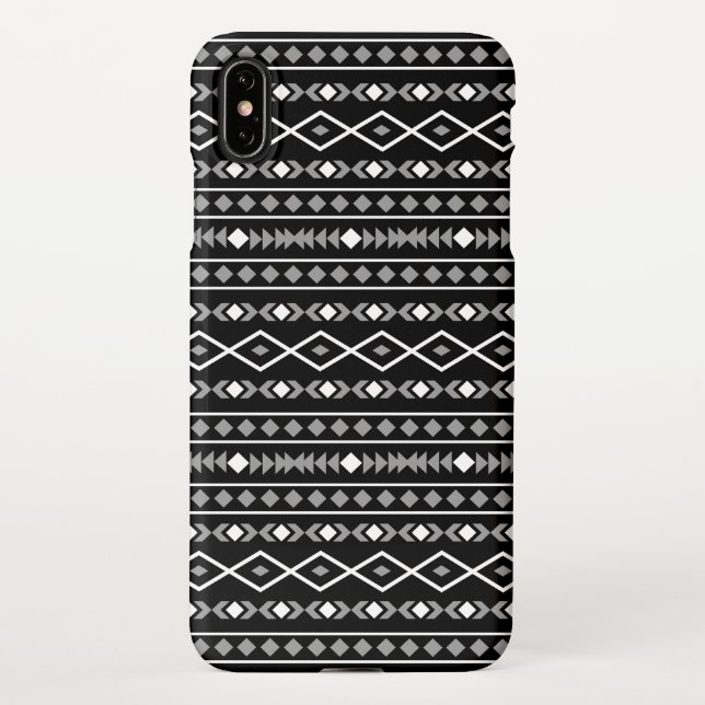 Aztec Shapes Pattern White Grey Black iPhone Case (Back)