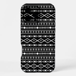 Aztec Shapes Pattern White Grey Black iPhone 16 Pro Max Case
