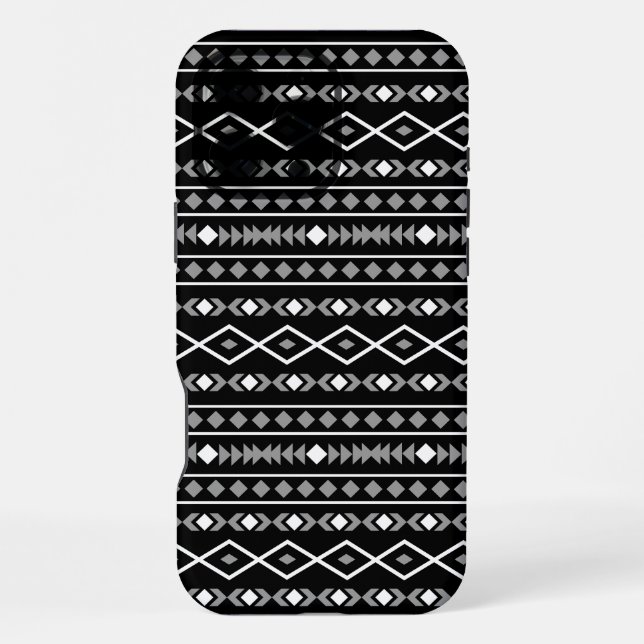 Aztec Shapes Pattern White Grey Black iPhone Case (Back)