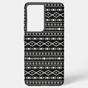 Aztec Shapes Pattern White Grey Black Samsung Galaxy Case