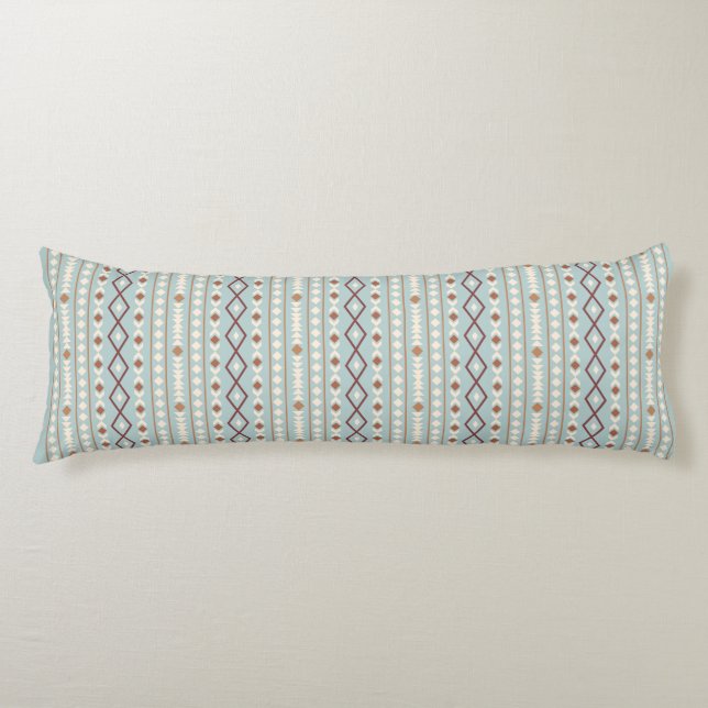 Aztec Shapes V Pattern Rusts Cream Teal-Blue Body Cushion (Front)