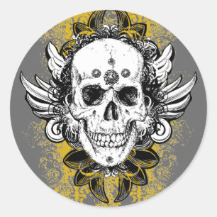 Aztec-Skull Classic Round Sticker