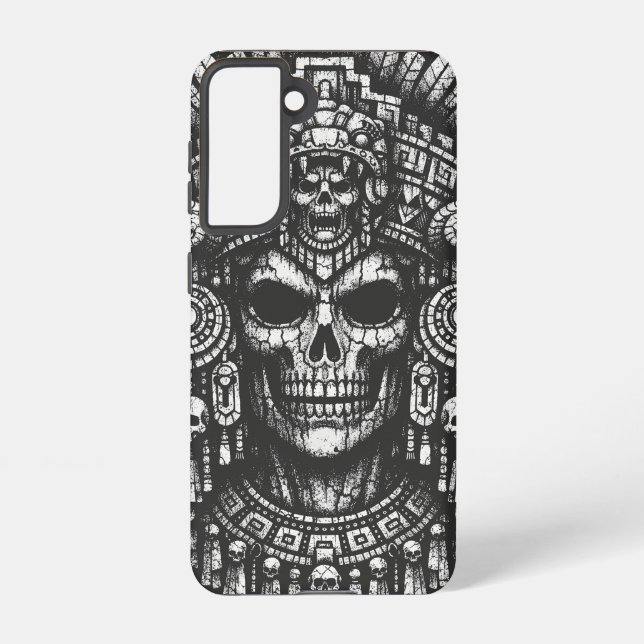 Aztec Skull Headdress by BurnsInHell Samsung Galaxy S21 Case (Back)