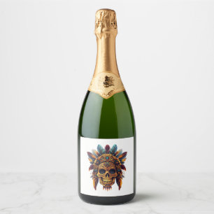 Aztec Skull Relic Sparkling Wine Label