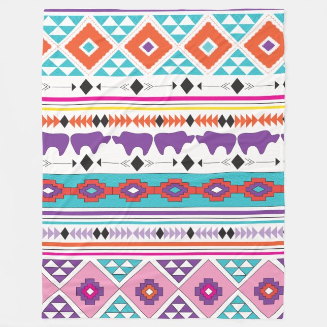 Aztec South West Pattern Fleece Blanket (Front)
